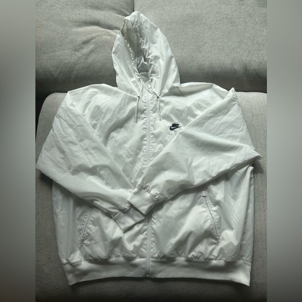 Nike White Windbreaker Full Zip Up Men’s XXL